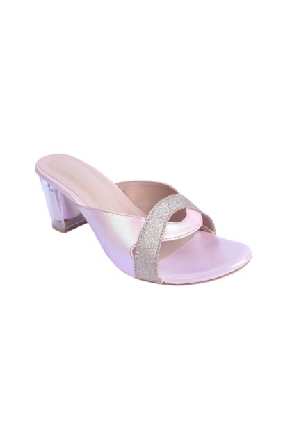 Iridescent Shimmer Heeled Mules