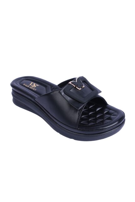 Elegant Butterfly Buckle Wedge Slides